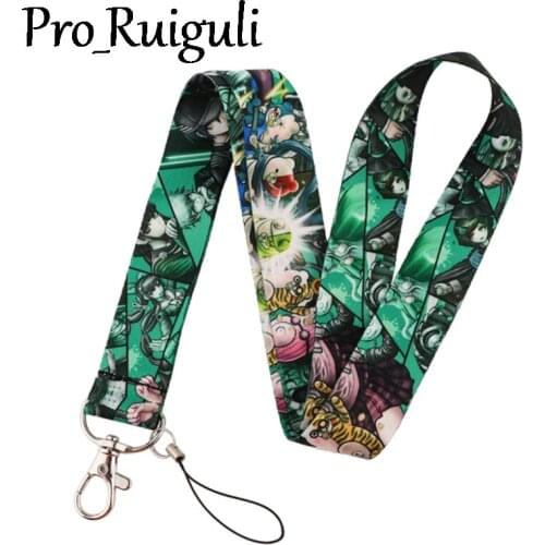 Danganronpa Keychain Lanyards Id Badge Holder ID Card Pass Gym Mobile Phone Badge Holder Key Strap webbings ribbons