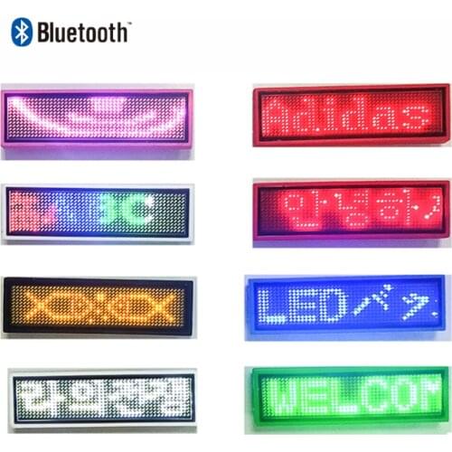 Cheap Small Bluetooth App Led Programmable Name Badge display LED Name Tag With Magnet And Pin + Scrolling Mini Message Board