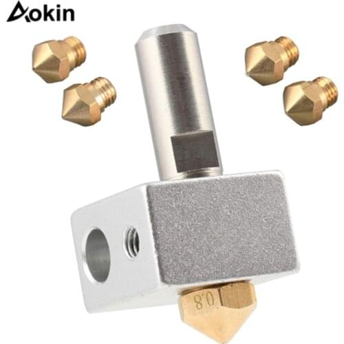Aokin 3D Printer Parts MK10 M7 Extruder Sets Head Heat Block Hot end Kit Nozzle 0.3mm 0.4mm 0.5mm 0.6mm 0.8mm