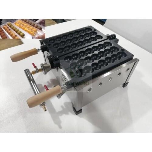 Gas Waffle Sugar Skewers Candied Haws Shape Takoyaki Waffle Baker Ball shape Cake Making Machine Quail Egg Waffle Cake Maker