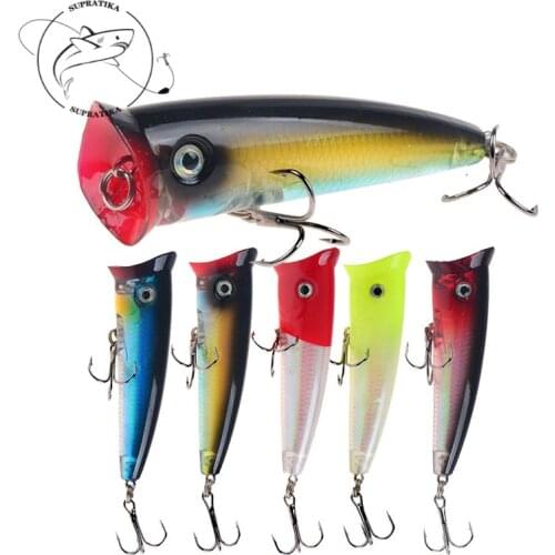 Artificial Popper Floating ABS Plastic Hard Bait With Hook Bionic Bait 5Colors 7cm/10g 3D Eyes Wobbler Topwater Sea Fishing Lure