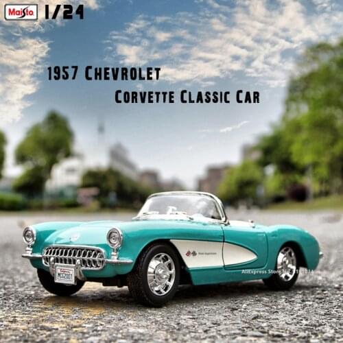 Maisto 1:24 1957 Chevrolet Corvette Classic Car Stingray Coupe Alloy die-cast static car model manufacturer collection gift toy
