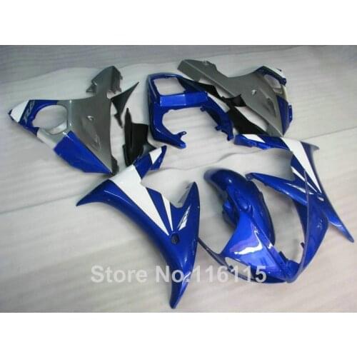ABS plastic fairing kit for YAMAHA R6 03 04 05 blue white black YZF R6 2003 2004 2005 fairings set 2335