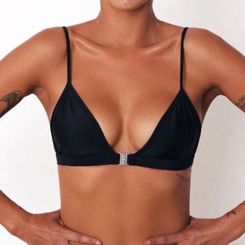 Hot Sexy Women Bikini Tops Push-up Unpadded Bra Bralette 2018 New Swimwear solid Bathing Suit beachwear female Swimsuit Tops