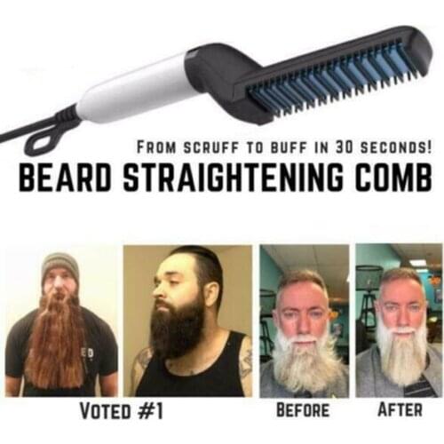2019 Men Quick Beard Straightener Styler Comb Multifunctional Hair Curling Curler Show Cap Tools