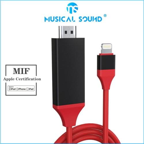 Ms {MFI Certification } Lightning To Hdmi 2K @60Hz Digital Av Tv Adapter For Iphone Usb Hdmi Cables For Iphone Video Connector