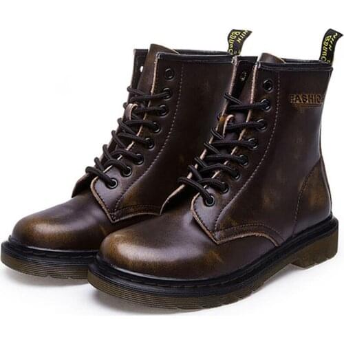 Men Boots Genuine Leather Martin Boots Men Winter Shoes Warm Fur Footwear Unisex Casual Motorcycle Ankle Booties Male Plus Size