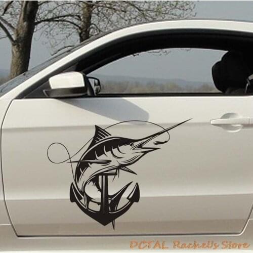 Marlin Fishing Car Sticker Decal Fuel Tank Cover Door Window Trunk Motorcycle Helmet for VW Golf Polo SUV Laptop Wall Modern