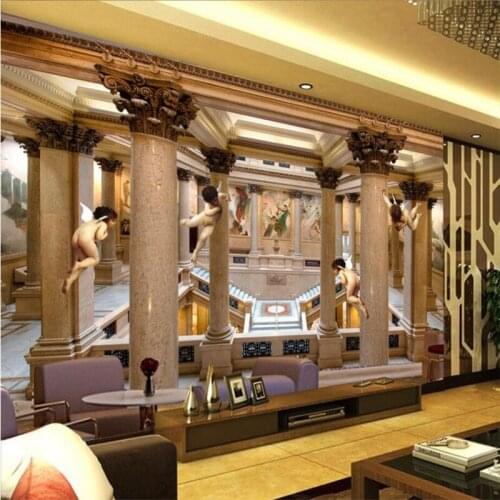 Beibehang Wall paper mural living room bedroom custom European 3D angel stairs heaven mural TV background wall home decoration