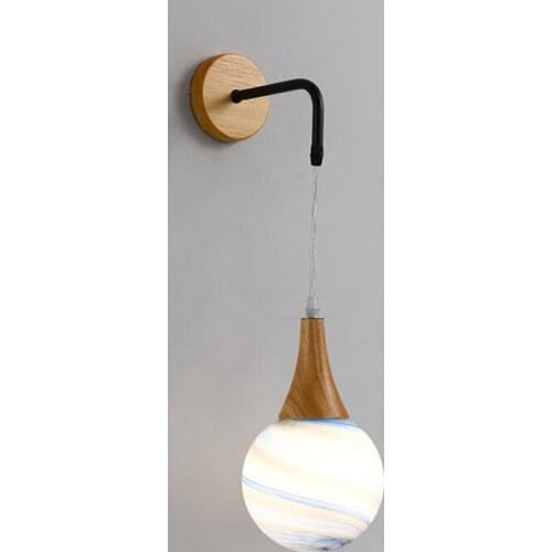 Japanese Style Wall Lamp Bedroom Bedside Living Room Aisle Corridor Modern Minimalist Creative Planet Hanging Bracket Light