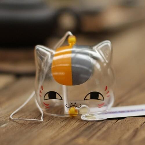 New Glass Cat Pattern Wind Chime Bell Japenese Home Garden Hanging Decor DIY Gift