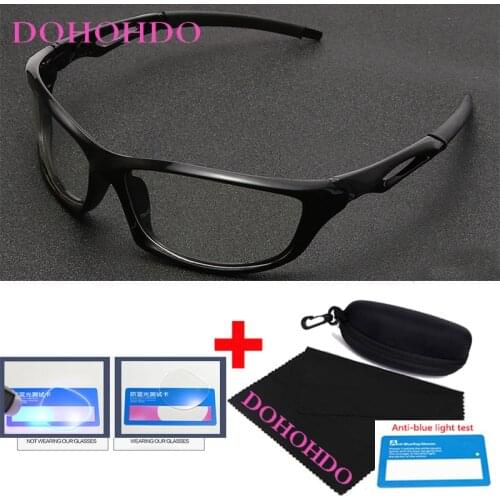 DOHOHDO New Anti Blue Light Glasses Men Fashion Sport Transparent Spectacles Frame Blue Light Blocking Eyeglasses Oculos De Grau