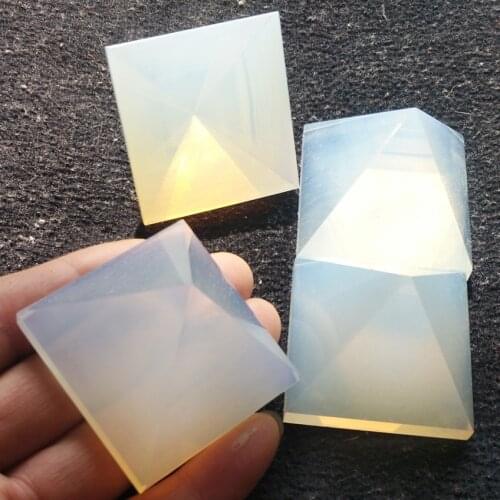 1pcs Egypt Pyramid Stone Sculpture Opalite Opal Stones Statue Chakra Reiki Carved Fengshui Crafts Healing Spiritual Crystal