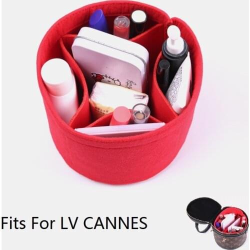 Fits for Bowler Bag Cannes Girl Toiletry Storage Bags Felt Makeup Bag Organizer Insert Bag Organizer Insert Travel Cosmetic Bag