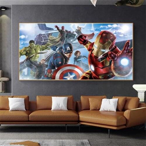 Marvel Classic Movie Avengers Superhero Captain America Iron Man Print Canvas Painting Posters Wall Art Pictures Room Home Decor