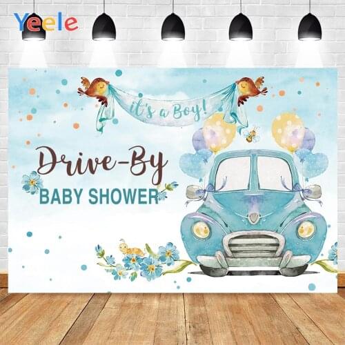 Blue Car Photography Baby Boy Custom Portrait Birthday Party Decoration Photographic Backgrounds Backdrops For Photo Studio