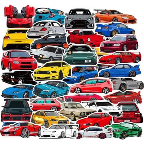 30/50/100PCS Retrofit Racing Car Graffiti Stickers Car Motorcycle Travel Luggage Guitar Fridge Laptop Waterproof Cool Sticker