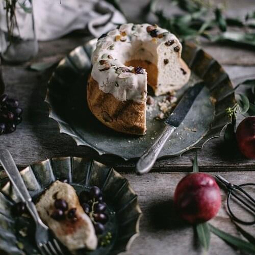 Platos Plates De Madera European Retro Metal Plate with Handles Handcrafted Round Bread Tray Home Decoration Garden Restaurant