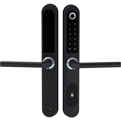 Aluminum door fingerprint lock password smart lock waterproof rain-proof narrow border push and pull door