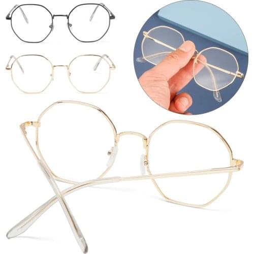 Unisex Octagonal Blue Light Blocking Glasses Vintage Octagon Round Frame Glasses Simple Metal Frame Vision Care Eyewear Eyeglass