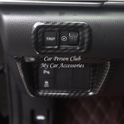 Carbon Fibre Interior Console Left Control Headlights Adjust Button Cover Trims For Honda Accord 10th 2018 2019 Car Accessories