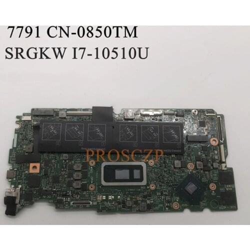 FOR DELL 7791 Laptop motherboard CN-0850TM 0850TM 085TM 18806-1 with SRGKW I7-10510U N17S--G2-A1 GTX1070M 100% working well