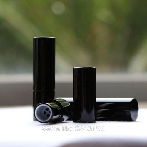 High Grade Cosmeitc Makeup Lipstick Container, DIY Empty Round Black Lipstick Tube, Aluminum Tube for Lip Rouge 50pcs/lot