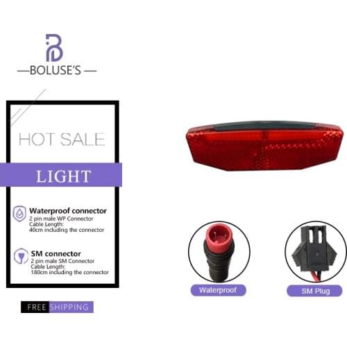 Electric bicycle Rear Light 12V-72V Electric Bicycle Light with SM or Waterproof Connector LED Light For EBike Accessories Part