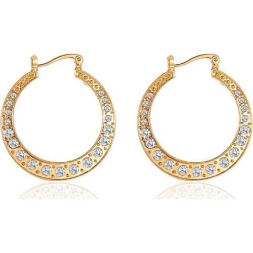 Large Circle Earrings For Women Ladies Metal Rhinestone Hollow Round Geometric Drop Dangle Earring Trendy Statement Jewelry
