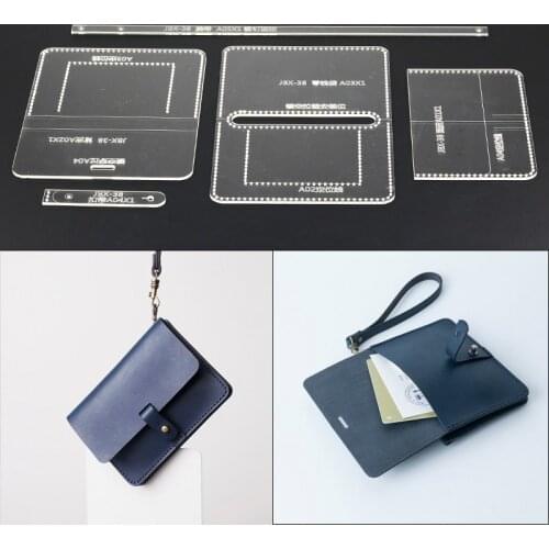 1set DIY Women pocket bag handbag leather handcraft sewing mode acrylic leather template 13*9*1cm