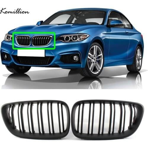 Pair Car Front Bumper Center Kidney Hood Grilles Matte/Gloss Black for BMW 2 Series F22 F23 F24 2012-2018 Auto Replacement Parts