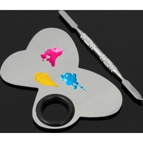 10 pcs Stainless Steel Makeup Mixing Palette Nail Art Nail Art Eye Shadow Mixing Palette Spatula Beauty Cosmetic