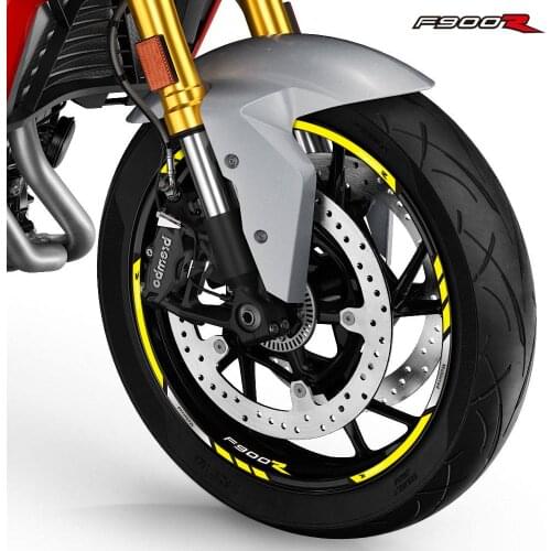 12 X Motorcycle Tire Stickers Thick Edge Outer Rim Stripe Protection Wheel Reflective Decal Sticker For BMW F900R F900 R f900r