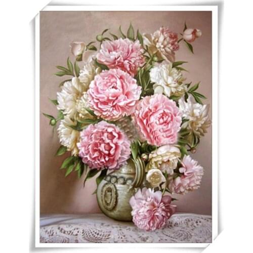 2018 DIY 5D Diamond Painting needwork Cross Stitch Craft Kits Vase and Flower Diamond Embroidery Home Decal Decoration for gift