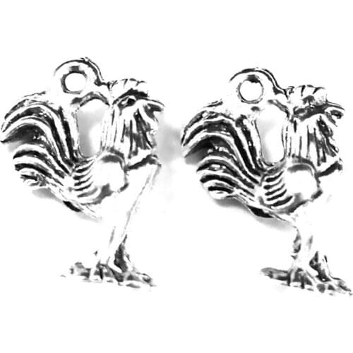 30pcs Cockfighting charms pendant 18x12mm antique silver ornament accessories jewelry making DIY base material