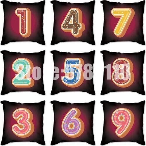 English alphabet Pattern Cushion Cover Pillowcase Black Squares Printed for Home Decor Chair Sofa Decorative Pillowcase