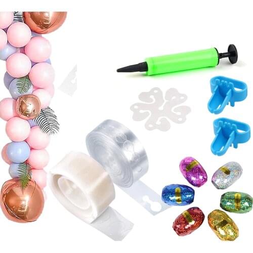 Balloon Arch Garland Kit Tape Strip Tying Tool Flower Clip ribbon Birthday Wedding Christmas bridal baby shower Decoration favor