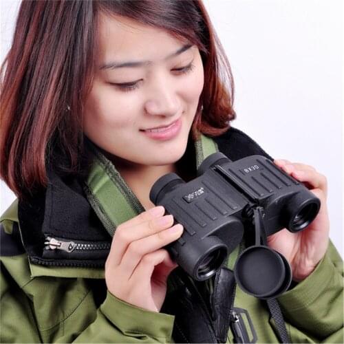 Agnicy Double Barrel 8x30 Black High Power HD with Cross Coordinate Ranging Telescope Non-infrared Telescope