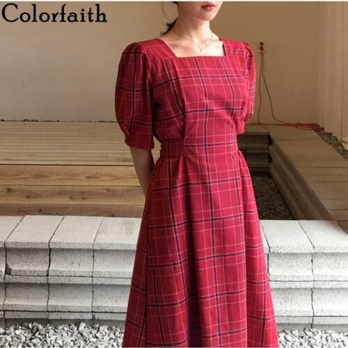 Красные летние платья Colorfaith China At AliExpress