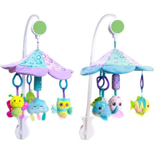 Baby Crib Mobile Rattles 0-12 Months Music Rotating Bed Bell Infants Plush Toy XXFE
