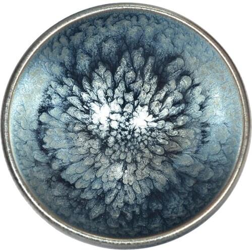 Porcelain Tea Cup Chinese Kung Fu Tea Set Ceramic Teacup Small Tenmoku Tea Bowl Handmade Beautiful Craftsmanship Gift