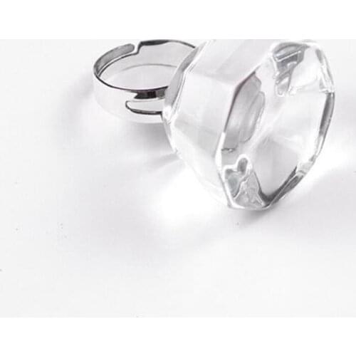 Hot 100pcs/lot Adjustable Glue Ring Crystal Finger Ring Adhesive Eyelash Extension Pallet Holder Makeup Tool