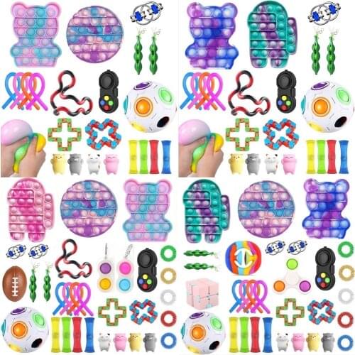 NEW Designs Fidget Toys 20/21/22/24PCS Pack Sensory Toy Set Antistress Relief Autism Anxiety Anti Stress Bubble for Kids Adults