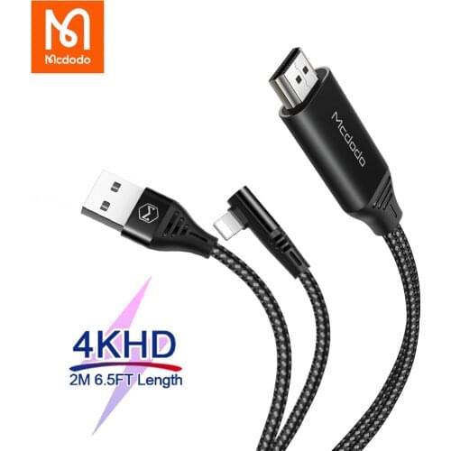 Mcdodo HDMI-compatible HD 4K USB Cable for iPhone 12 11 X XR XS Max iPad to TV AV Adapter lightning Converter Projector Display