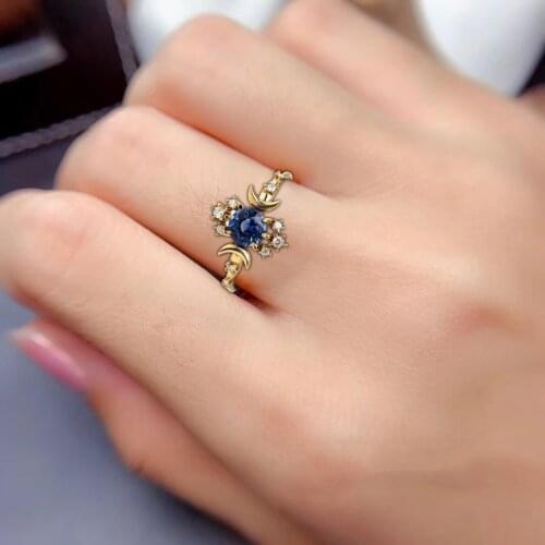 WomenS Ring New Star And Moon Creative Inlaid Dark Blue Zircon Fashion Ring Different Models Fashion Items кольцо женское 04