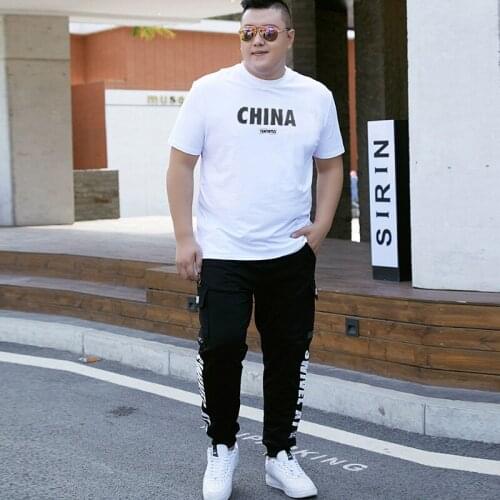 Summer Oversize Casual Mens 2 Pieces Tracksuit Male Plus Size 9XL Short-Sleeved T-shirt +Pant Sets Men China Gym Jogger Suit
