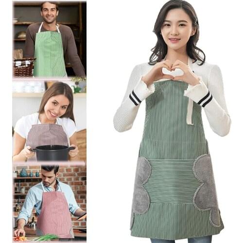 Dry Hand Kitchen Apron Adult Water and Oil Proof Apron Cooking Bib Aprons With Pocket Delantales de cocina para mujer hombres