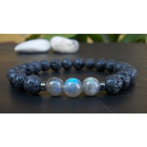 Labradorite Lava bracelet Lava bracelet Men Lava bracelet Protection bracelet Labradorite bracelet