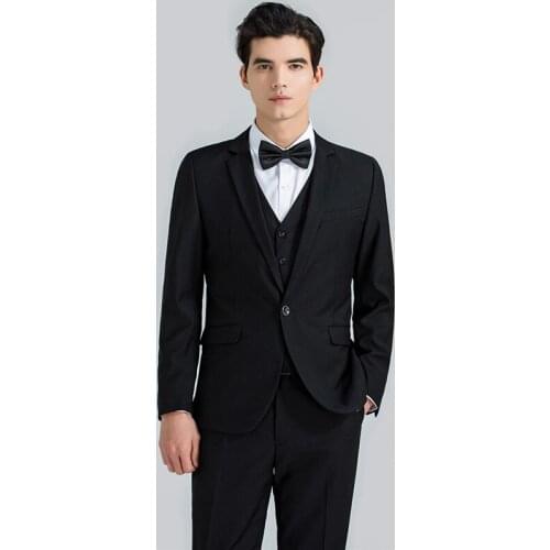 Jacket Pants Vest Men 3 Pieces Slim Casual Suit Trousers Set Male Wedding Groom Dress Business Blazers Coat Trousers Waistcoat