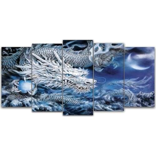 5d diy Diamond embroidery Dragon 5pcs Multi-picture Combination diamond painting Cross Stitch Rhinestone decoration